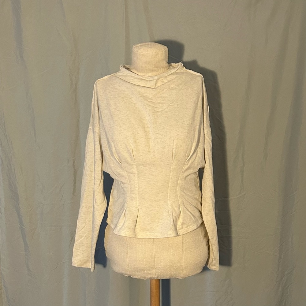 Pilcro Corset Sweatshirt in Cream